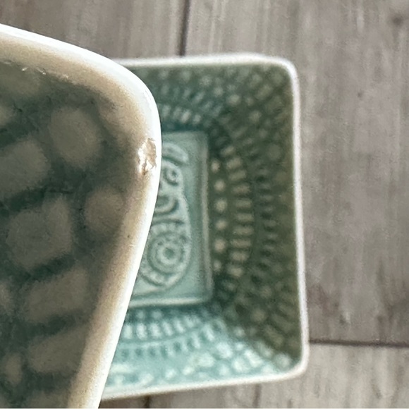 Set Of 4 Fisher Stoneware Dishes With Elephant Design 6x6 Inches - Picture 5 of 6